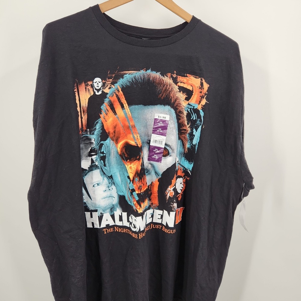 Halloween II Michael Myers Graphic T-Shirt Mens 2XL Black Horror Movie Tee NEW - Picture 3 of 4